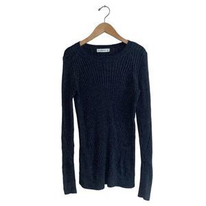 Abercrombie & Fitch Gray Classic Crewneck Pullover Ribbed Knit Sweater Sz M